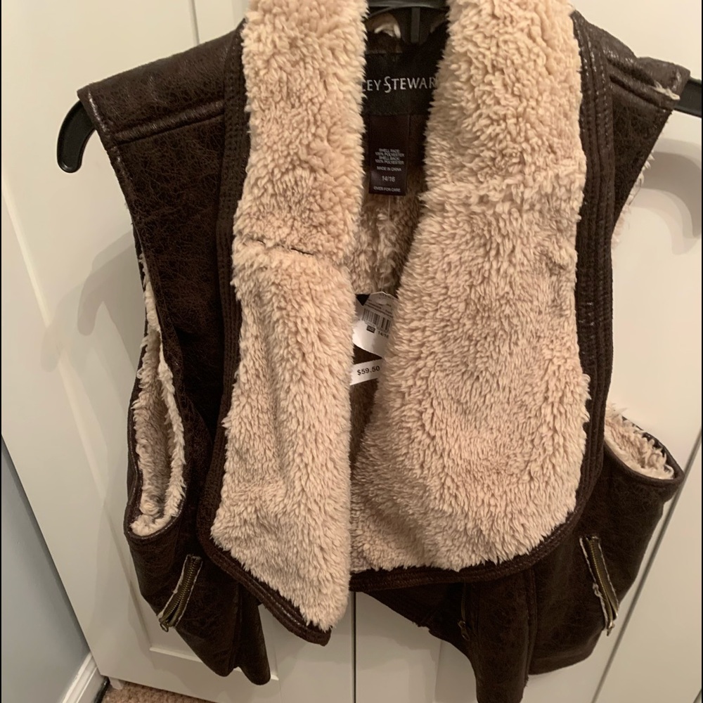 Faux shearling vest.   Size 14/16